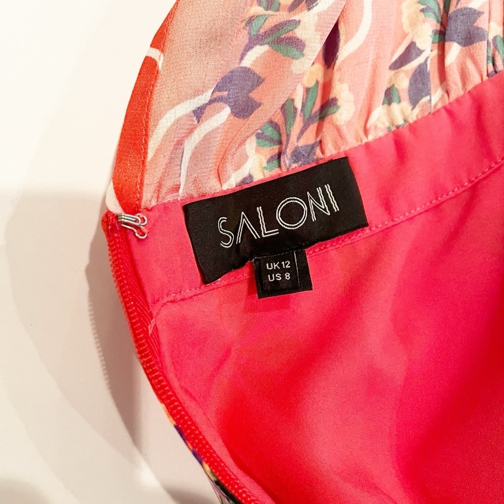 SALONI Grace Silk Floral Off Shoulder Mini Dress - Picture 7 of 11